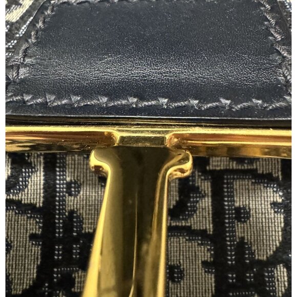 Christian Dior Womens Canvas Oblique Saddle Bag With Gold Hardware & Adjustable - Picture 12 of 16